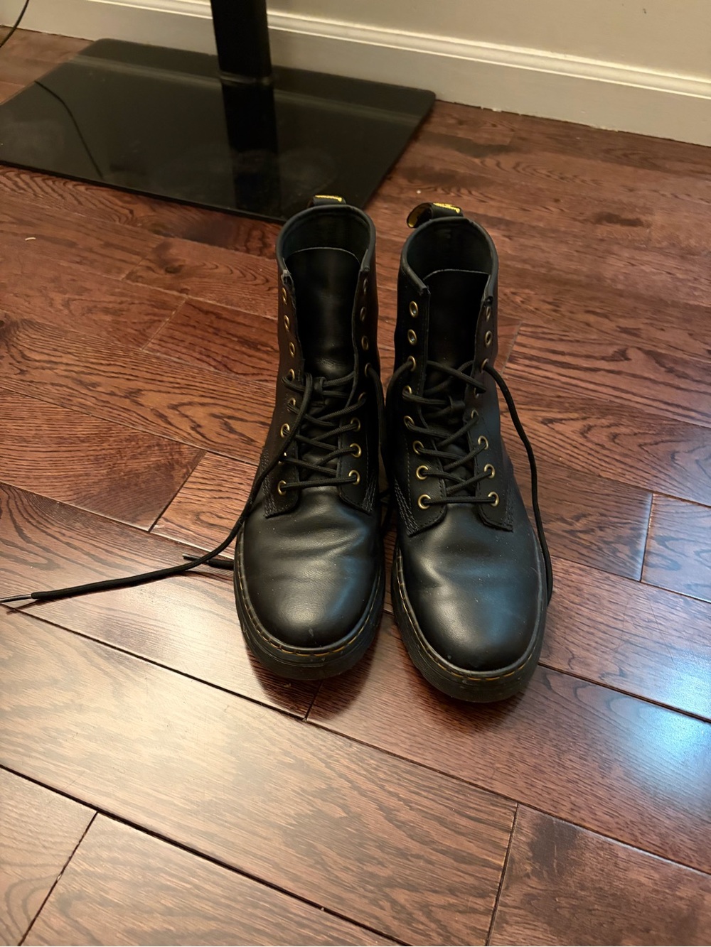 Dr. Martens Black Leather 8-Eye Lace-Up Boots